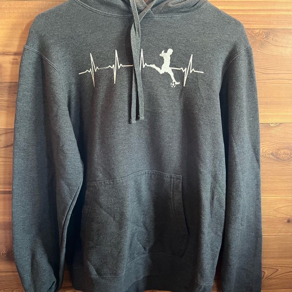 Gray Heartbeat Soccer Hoodie